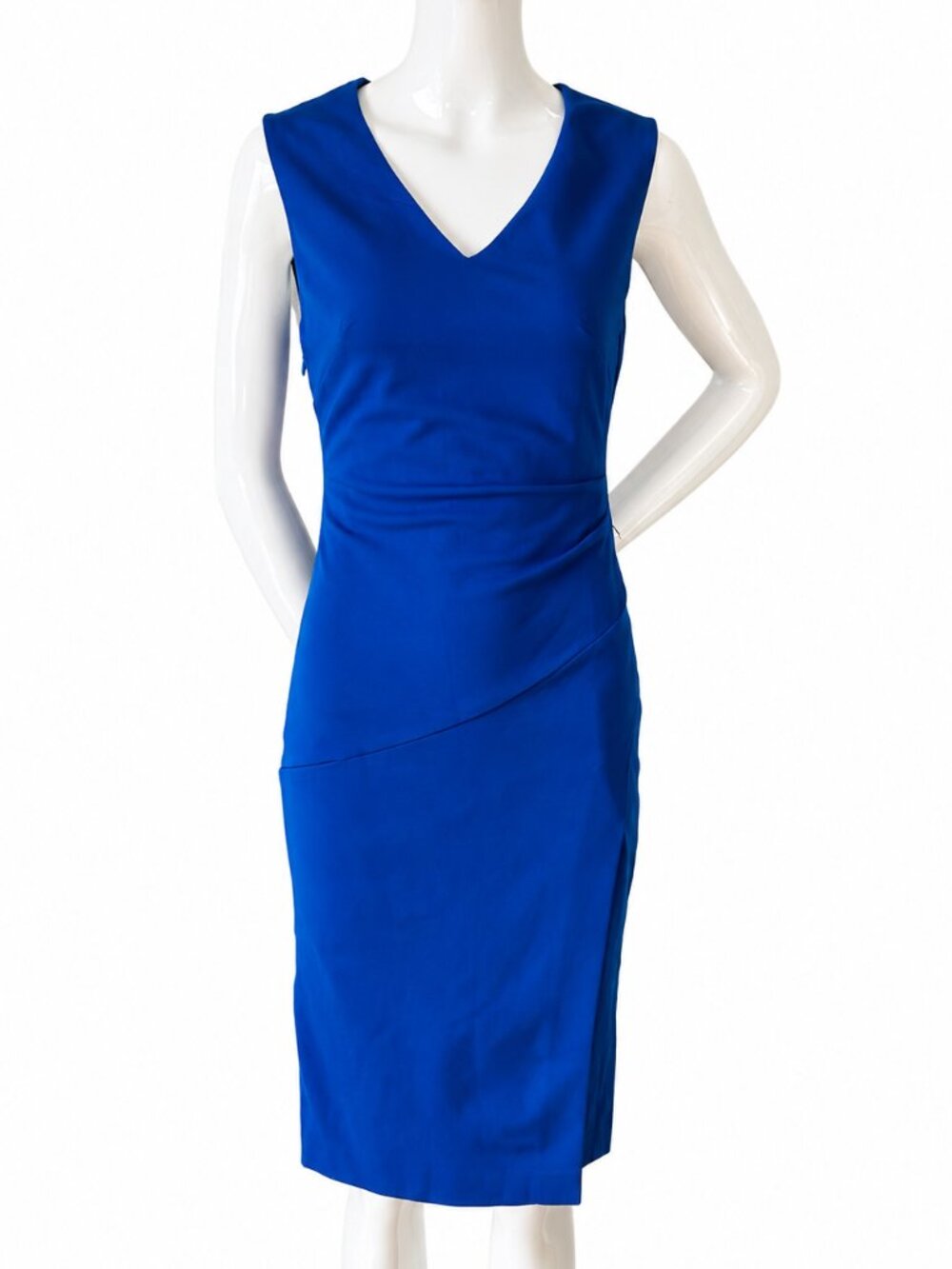 Diane von Furstenberg Cobalt Blue V Neck Sheath Dress Size 4